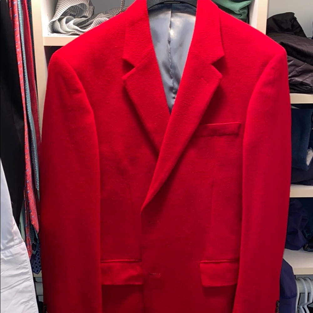 Red Holiday Sportcoat - Jos A Bank - 42L